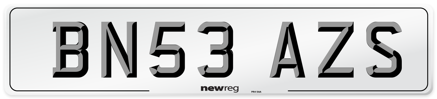 BN53 AZS Number Plate from New Reg